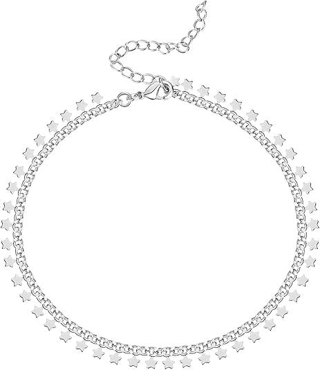 Gold Plated Charm Link Chain Anklets for Women | Dainty Cubic Zirconia Boho Dot Evil Eye Star Station Solitaire Pearl Beaded Festival Adjustable Gold Anklets JL-012