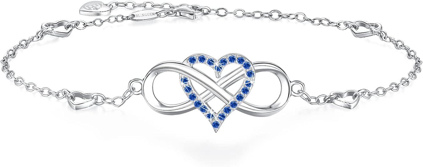 Anklets for Women 925 Sterling Silver Infinity Hear Ankle Bracelet Cubic Zirconia Rose Gold Summer Beach Stylish Foot Chain Summer Vacation Jewelry Gift for Mom Women JL-016