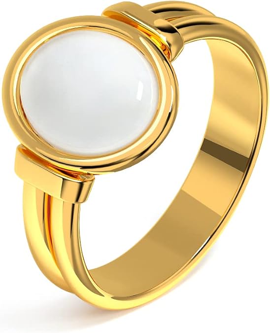Gold Rings for Women Trendy Non Tarnish Chunky Gold Plated Ring, Waterproof Stainless Steel Gold Jewelry Gift JZ-030