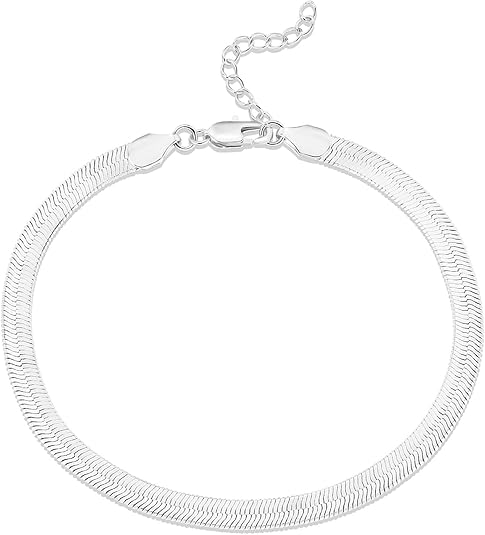14K-18K Gold Plated Charm Link Flat Gold Anklets for Women | Beaded Paperclip Snake Chain Jewelry Anklets JL-017