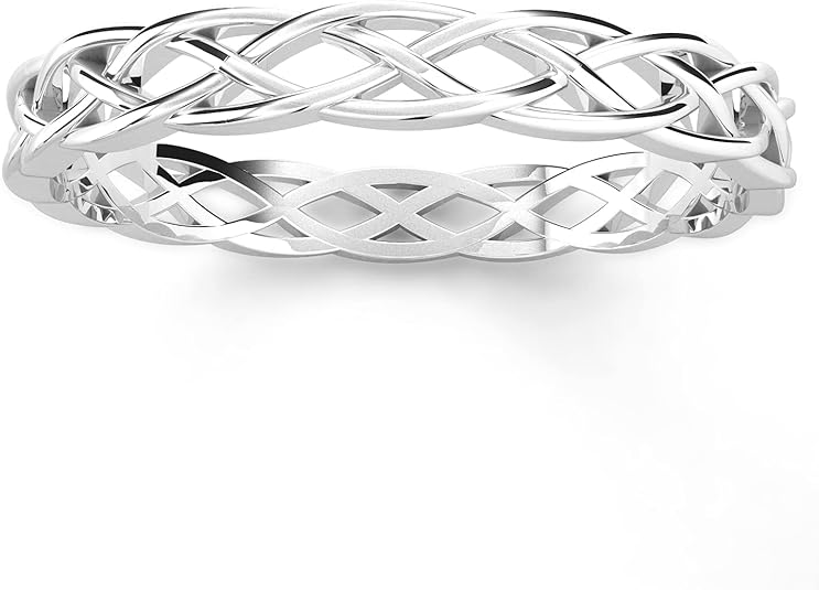 925 Sterling Silver Celtic Knot Eternity Band Ring JZ-032