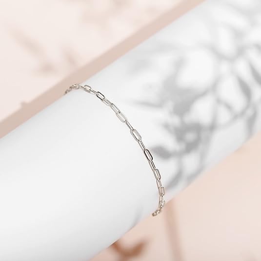 14K-18K Gold Plated Charm Link Flat Gold Anklets for Women Paperclip Snake Chain Jewelry Anklets JL-019