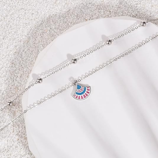 Dainty Anklets S925 Sterling Silver Summer Layered Anklet Bracelet Adjustable Multilayer Beach Anklet Bracelet Foot Jewelry for Women 10-11 Inches JL-020