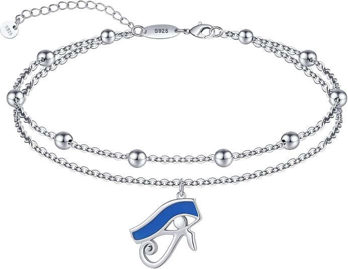 Dainty Anklets S925 Sterling Silver Summer Layered Anklet Bracelet Adjustable Multilayer Beach Anklet Bracelet Foot Jewelry for Women 10-11 Inches JL-020
