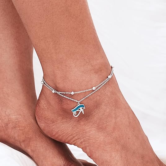 Dainty Anklets S925 Sterling Silver Summer Layered Anklet Bracelet Adjustable Multilayer Beach Anklet Bracelet Foot Jewelry for Women 10-11 Inches JL-020