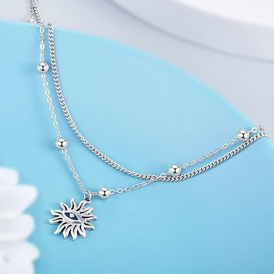 Dainty Anklets S925 Sterling Silver Summer Layered Anklet Bracelet Adjustable Multilayer Beach Anklet Bracelet Foot Jewelry for Women 10-11 Inches JL-020