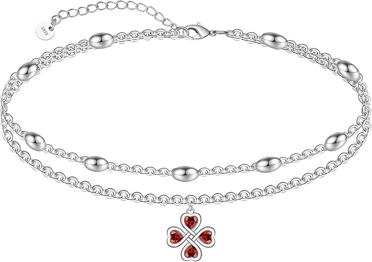 Dainty Anklets S925 Sterling Silver Summer Layered Anklet Bracelet Adjustable Multilayer Beach Anklet Bracelet Foot Jewelry for Women 10-11 Inches JL-020