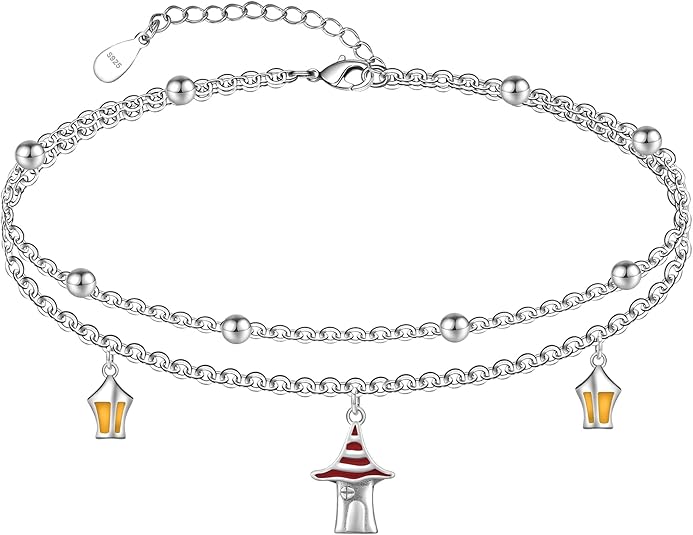 Dainty Anklets S925 Sterling Silver Summer Layered Anklet Bracelet Adjustable Multilayer Beach Anklet Bracelet Foot Jewelry for Women 10-11 Inches JL-021