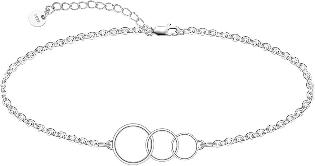 925 Sterling Silver Ankle Bracelet Multilayer Anklets for Women Satellite, Star, Cross, Circle, Butterfly, Teardrop, Oval Disk Layered Anklet Beach Jewelry JL-025