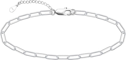 925 Sterling Silver Ankle Bracelet Multilayer Anklets for Women Satellite, Star, Cross, Circle, Butterfly, Teardrop, Oval Disk Layered Anklet Beach Jewelry JL-030