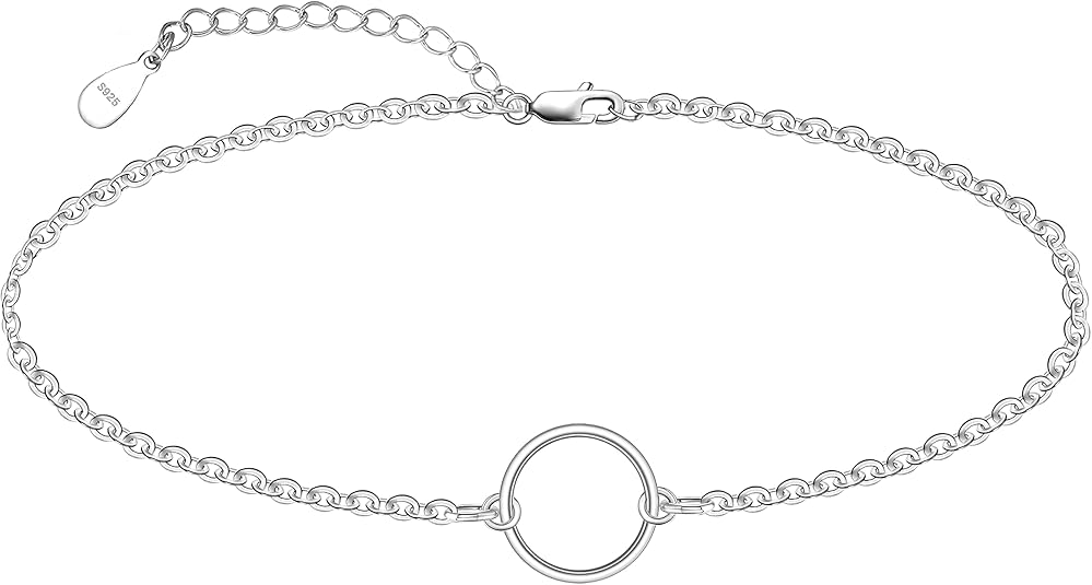 925 Sterling Silver Ankle Bracelet Multilayer Anklets for Women Satellite, Star, Cross, Circle, Butterfly, Teardrop, Oval Disk Layered Anklet Beach Jewelry JL-032