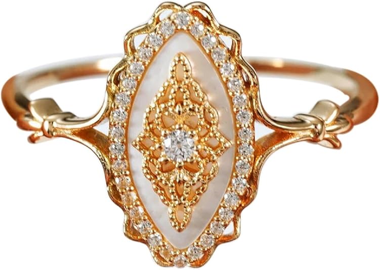 Simple Wave Lace Ring Women's Personalized Vintage Court Style Ring, Gold Rings for Women，Promise Rings for Her JZ-035