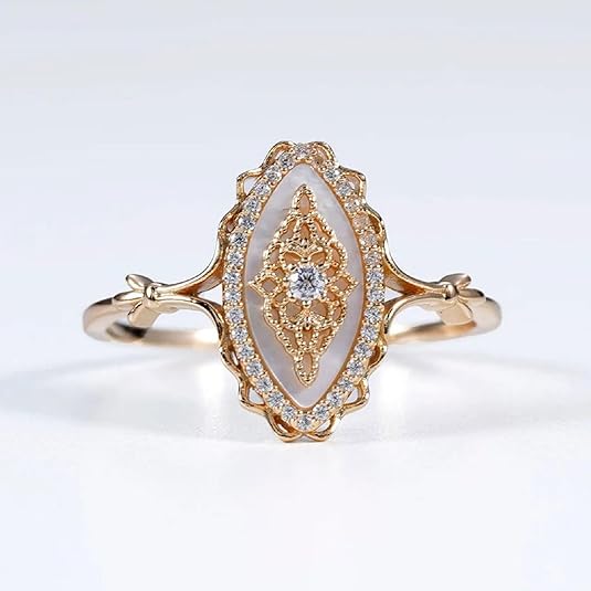 Simple Wave Lace Ring Women's Personalized Vintage Court Style Ring, Gold Rings for Women，Promise Rings for Her JZ-035