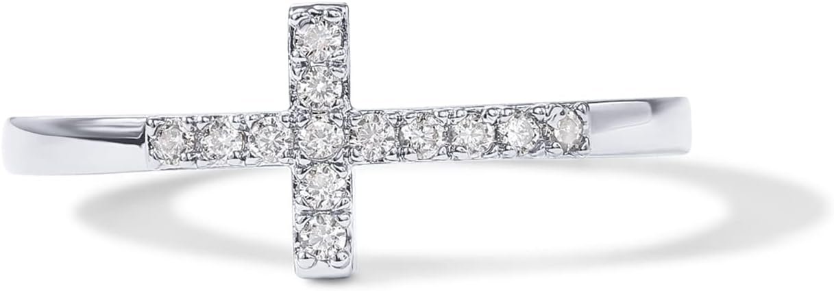 14K Gold Plated Cubic Zirconia Cross Ring JZ-036
