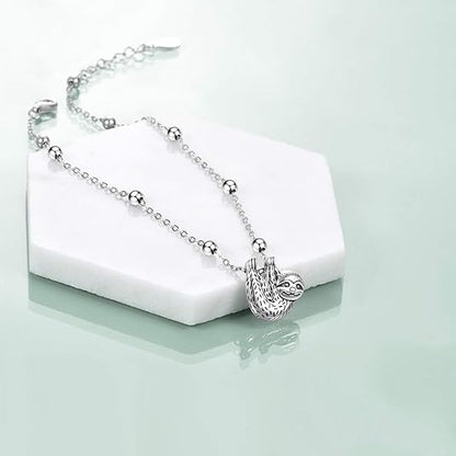 Beads Anklet Sterling Silver Sloth Ankle Bracelets Jewelry for Women Gifts JL-040