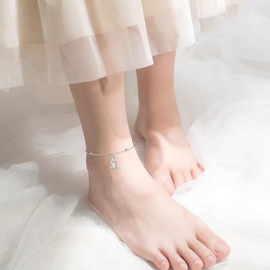 Beads Anklet Sterling Silver Otter Ankle Bracelets Jewelry for Women Gifts JL-041