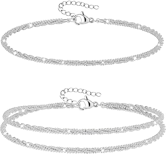 4-6PCS Ankle Bracelets Set for Women Gold Boho Beach Anklet Chain Adjustable Foot Jewelry for Women Extremely Simple Style JL-042