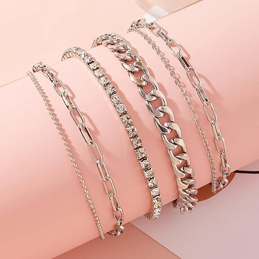 4-6PCS Ankle Bracelets Set for Women Gold Boho Beach Anklet Chain Adjustable Foot Jewelry for Women Extremely Simple Style JL-042