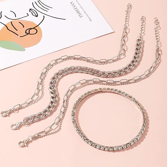 4-6PCS Ankle Bracelets Set for Women Gold Boho Beach Anklet Chain Adjustable Foot Jewelry for Women Extremely Simple Style JL-042