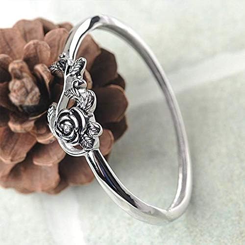 Tiny Rose Flower Silver Ring, Stacking Rings for Women Small Dainty 925 Silver Plated Ring Delicate Everyday Ring for Women Minimalist Personalized Jewelry JZ-040