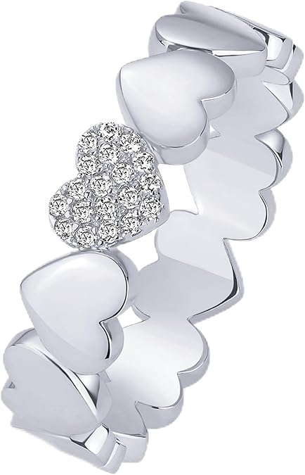 14K Gold Plated Heart Stackable Rings for Women JZ-044