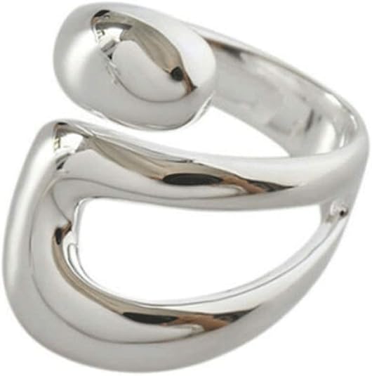 Adjustable Sterling Silver Rings 925 Double Lines Shape Personality Ring Fine Jewelry for Women Party Accessories JZ-046