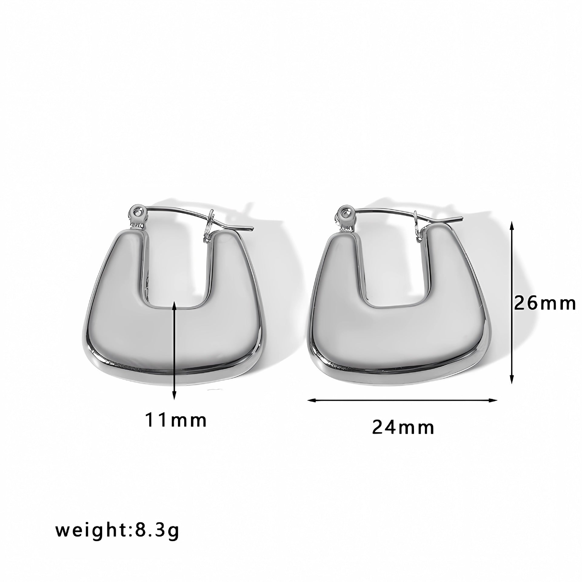 Gold Hoop Earrings Chunky Earrings Geometric Earrings Teardrop Earrings Bamboo Earrings EH-051Polished Earrings Vintage Earrings Statement Earrings Fashion Jewelry RH-051