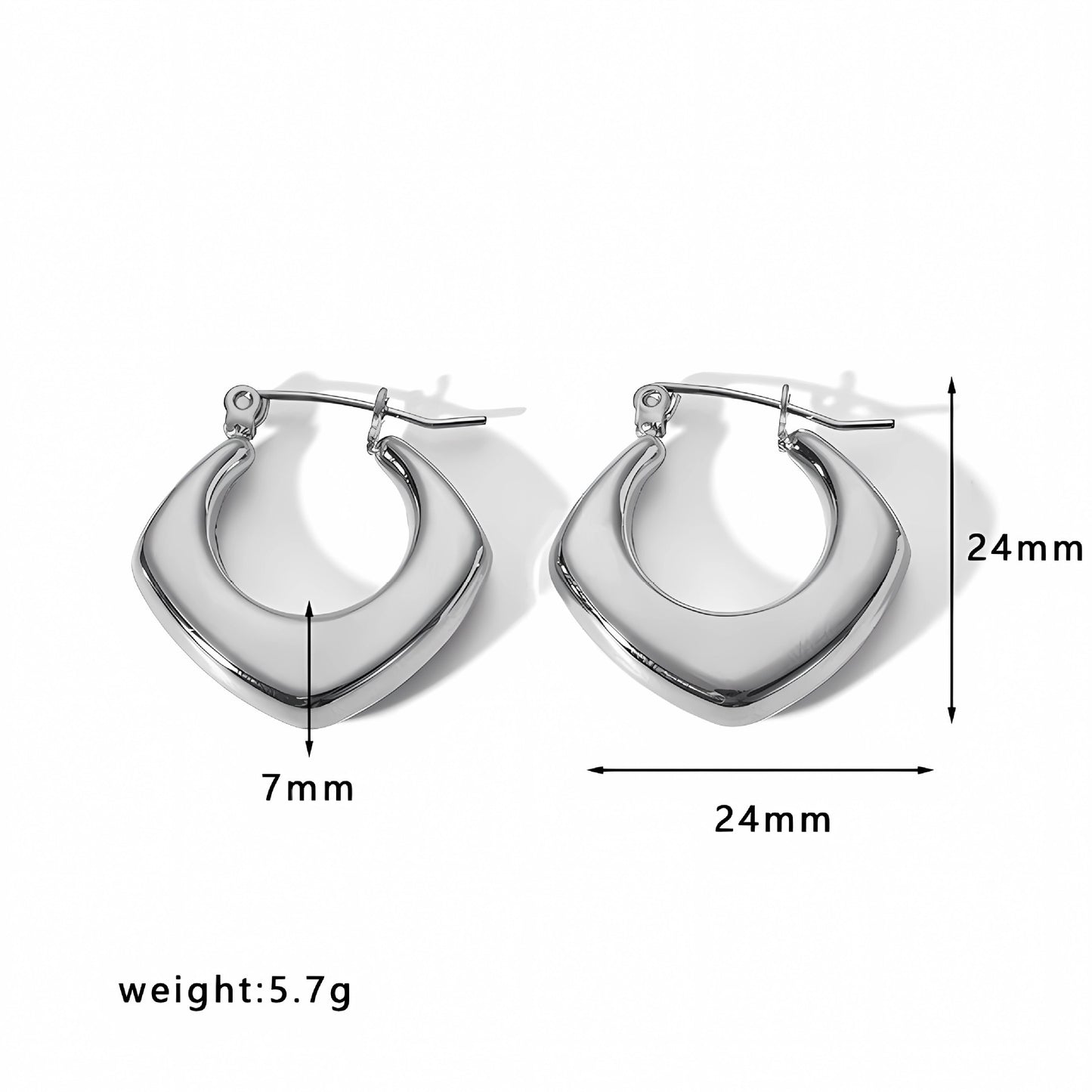 Gold Hoop Earrings Chunky Earrings Geometric Earrings Teardrop Earrings Bamboo Earrings EH-051Polished Earrings Vintage Earrings Statement Earrings Fashion Jewelry RH-051