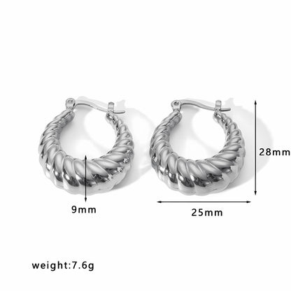 Gold Hoop Earrings Chunky Earrings Geometric Earrings Teardrop Earrings Bamboo Earrings EH-051Polished Earrings Vintage Earrings Statement Earrings Fashion Jewelry RH-051