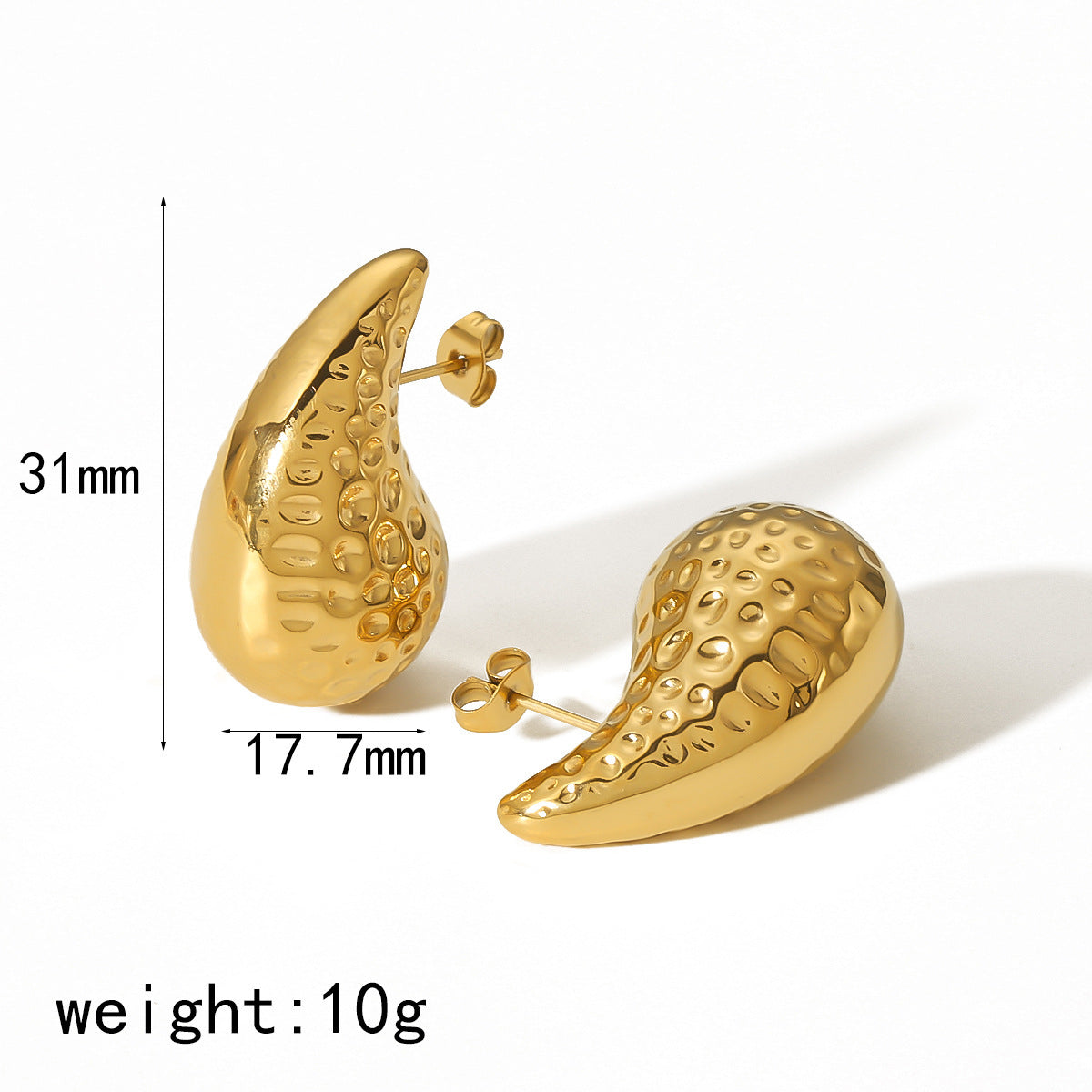 Gold Hoop Earrings Chunky Earrings Geometric Earrings Teardrop Earrings Bamboo Earrings EH-051Polished Earrings Vintage Earrings Statement Earrings Fashion Jewelry RH-051