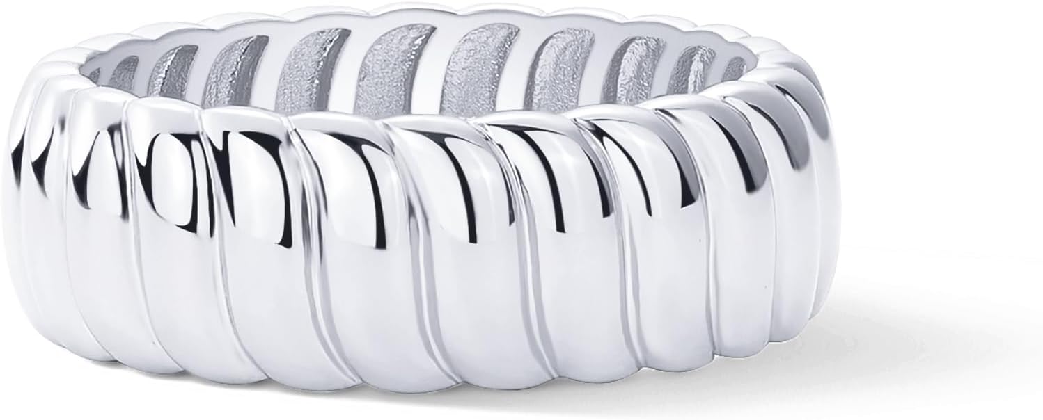 14K Gold Plated Chunky Statement Ring | Chunky Stackable Wide Band for Women JZ-050