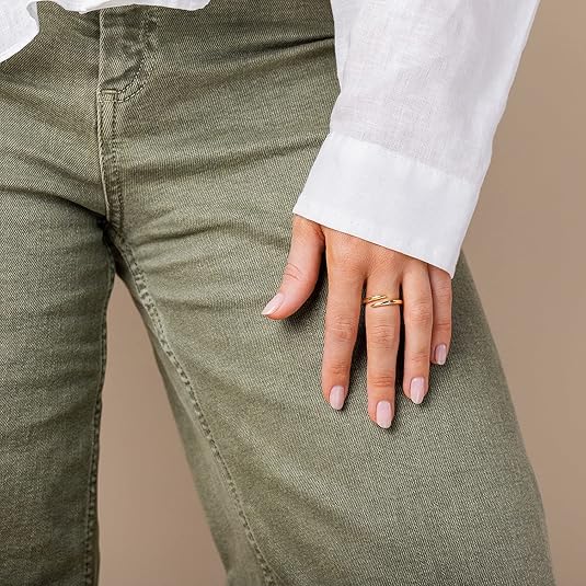 14K Gold Plated Open Twist Eternity Band for Women JZ-018