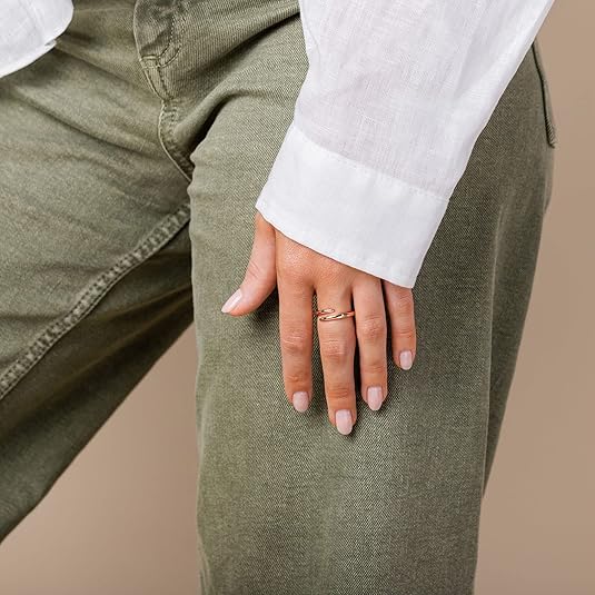 14K Gold Plated Open Twist Eternity Band for Women JZ-018