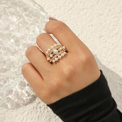 Vintage Pearl Cluster Rings JZ-056