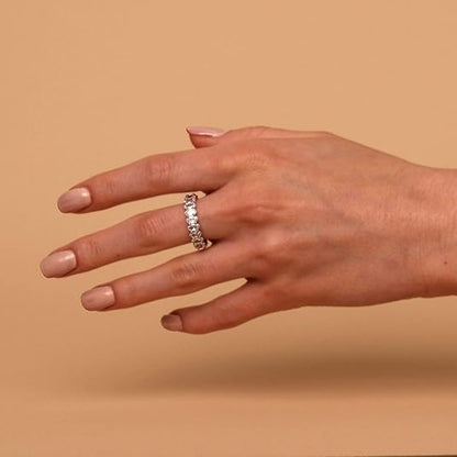 14K Gold Plated Rings - Oval Cubic Zirconia Love Ring and Eternity Ring JZ-058