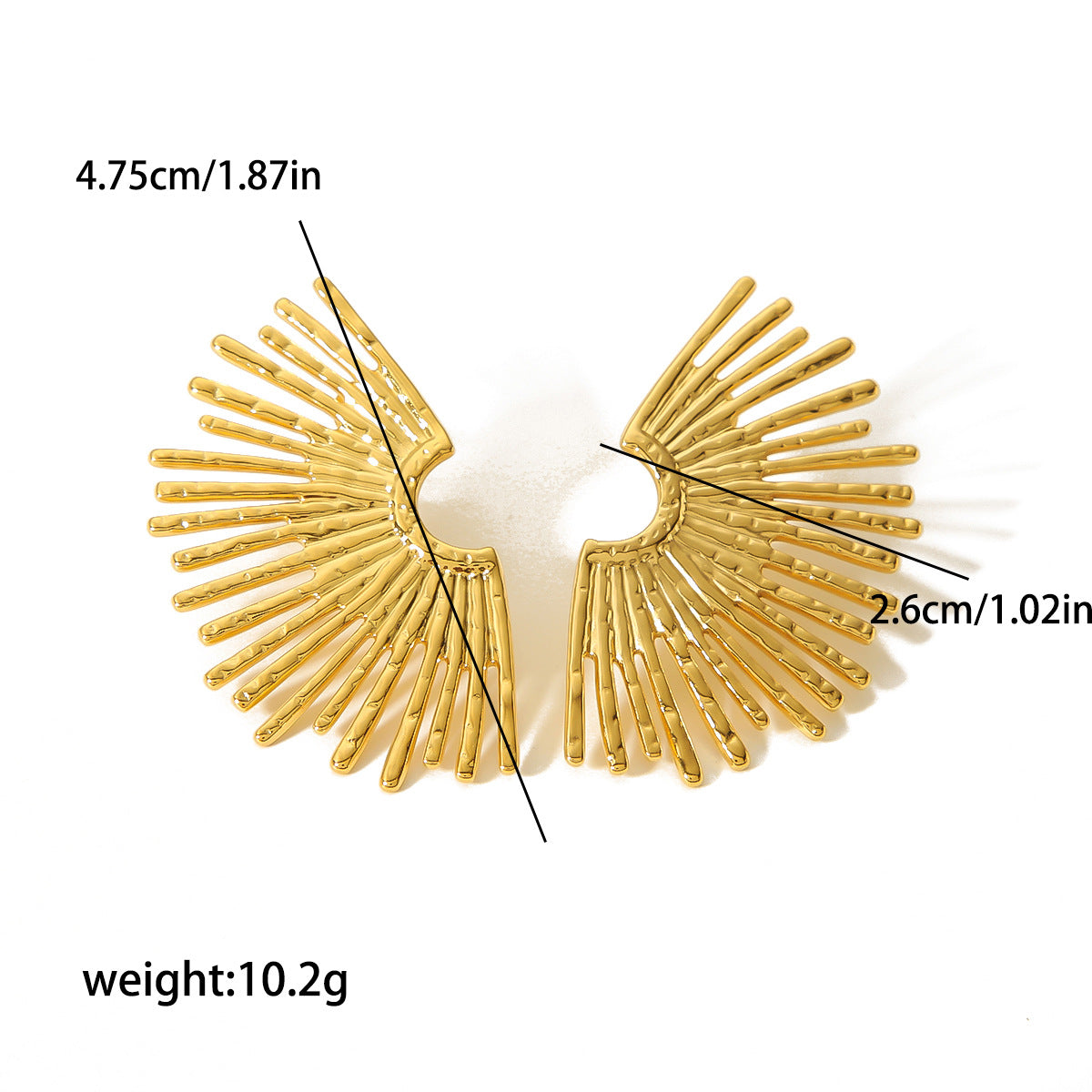 Radial earrings, gold earrings, silver earrings, alloy earrings, statement earrings, stylish earrings, party earrings, daily wear earrings, high - quality earrings, fast - shipping earrings EH-059