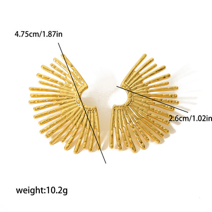 Radial earrings, gold earrings, silver earrings, alloy earrings, statement earrings, stylish earrings, party earrings, daily wear earrings, high - quality earrings, fast - shipping earrings EH-059
