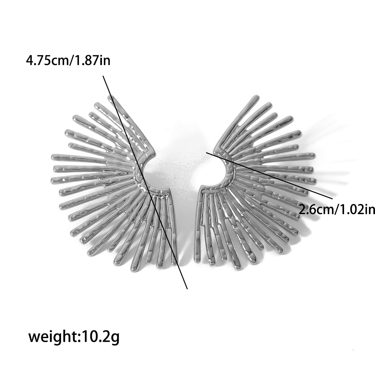 Radial earrings, gold earrings, silver earrings, alloy earrings, statement earrings, stylish earrings, party earrings, daily wear earrings, high - quality earrings, fast - shipping earrings EH-059