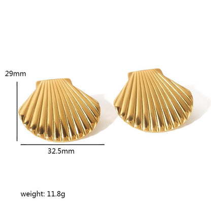 Seashell earrings, gold earrings, silver earrings, alloy earrings, rhinestone earrings, statement earrings, stylish earrings, vacation earrings, daily wear earrings, high - quality earrings EH-060
