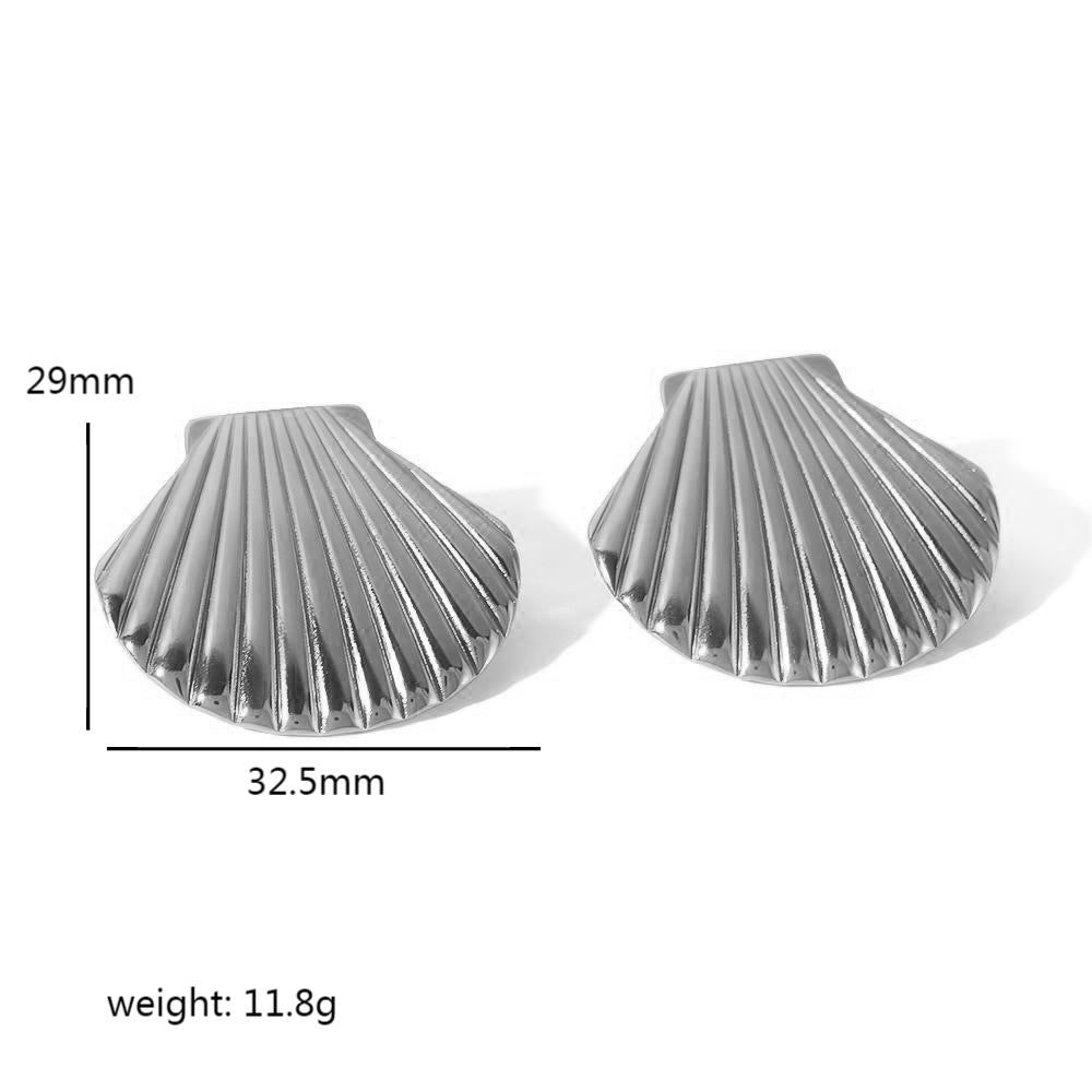 Seashell earrings, gold earrings, silver earrings, alloy earrings, rhinestone earrings, statement earrings, stylish earrings, vacation earrings, daily wear earrings, high - quality earrings EH-060