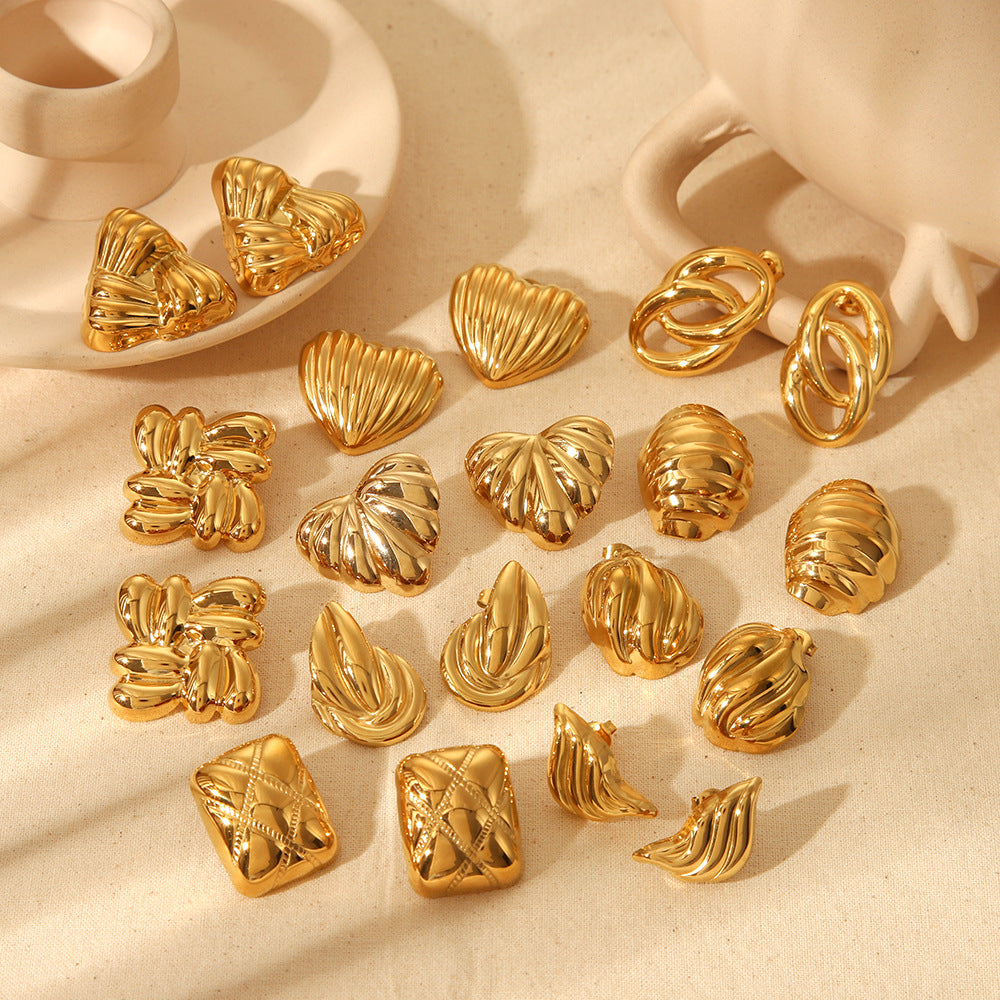 Alloy earrings, gold earrings, silver earrings, multi - shaped earrings, statement earrings, stylish earrings, daily wear earrings, high - quality earrings, fast - shipping earrings, color - blocked earrings EH-061