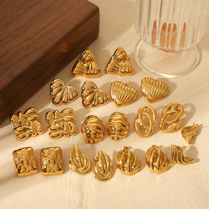Alloy earrings, gold earrings, silver earrings, multi - shaped earrings, statement earrings, stylish earrings, daily wear earrings, high - quality earrings, fast - shipping earrings, color - blocked earrings EH-061