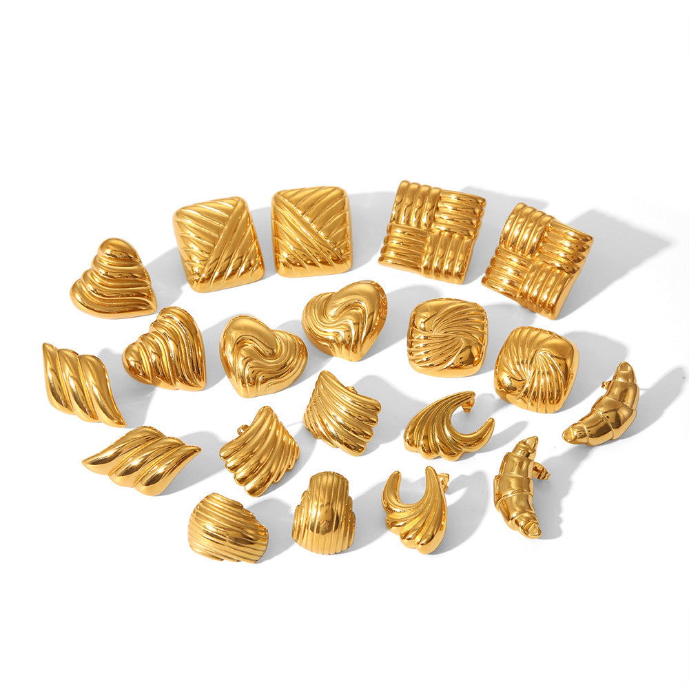 Alloy earrings, gold earrings, silver earrings, multi - shaped earrings, statement earrings, stylish earrings, daily wear earrings, high - quality earrings, fast - shipping earrings, color - blocked earrings EH-061