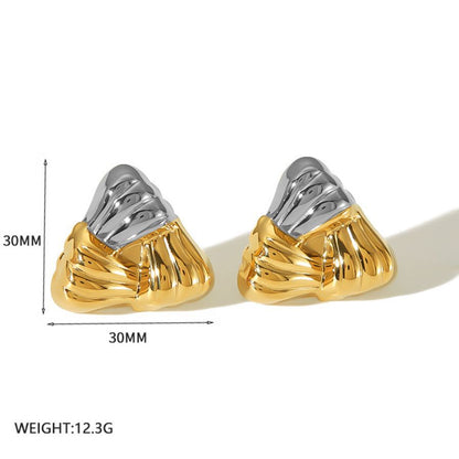 Alloy earrings, gold earrings, silver earrings, multi - shaped earrings, statement earrings, stylish earrings, daily wear earrings, high - quality earrings, fast - shipping earrings, color - blocked earrings EH-061
