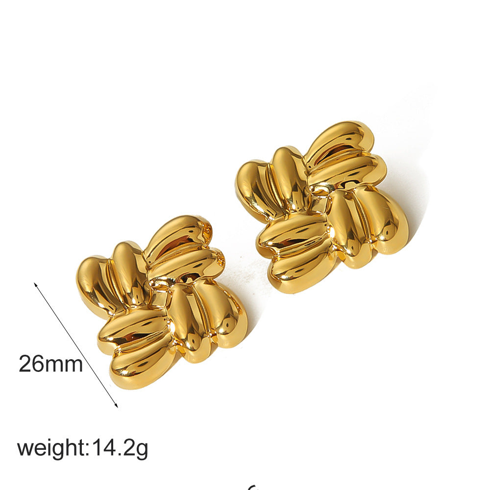 Alloy earrings, gold earrings, silver earrings, multi - shaped earrings, statement earrings, stylish earrings, daily wear earrings, high - quality earrings, fast - shipping earrings, color - blocked earrings EH-061