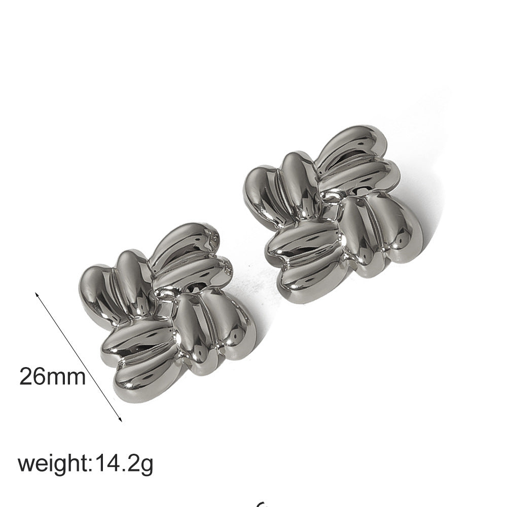 Alloy earrings, gold earrings, silver earrings, multi - shaped earrings, statement earrings, stylish earrings, daily wear earrings, high - quality earrings, fast - shipping earrings, color - blocked earrings EH-061