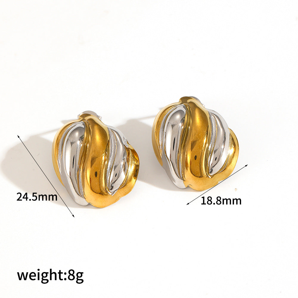 Alloy earrings, gold earrings, silver earrings, multi - shaped earrings, statement earrings, stylish earrings, daily wear earrings, high - quality earrings, fast - shipping earrings, color - blocked earrings EH-061