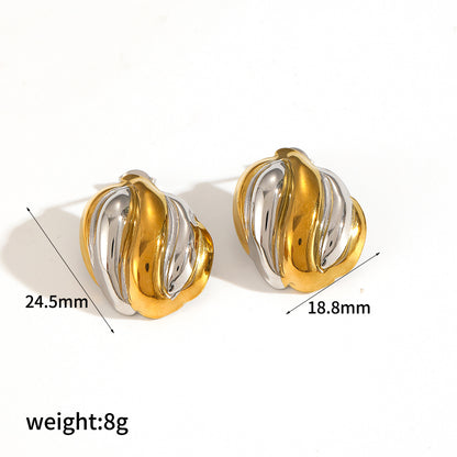 Alloy earrings, gold earrings, silver earrings, multi - shaped earrings, statement earrings, stylish earrings, daily wear earrings, high - quality earrings, fast - shipping earrings, color - blocked earrings EH-061