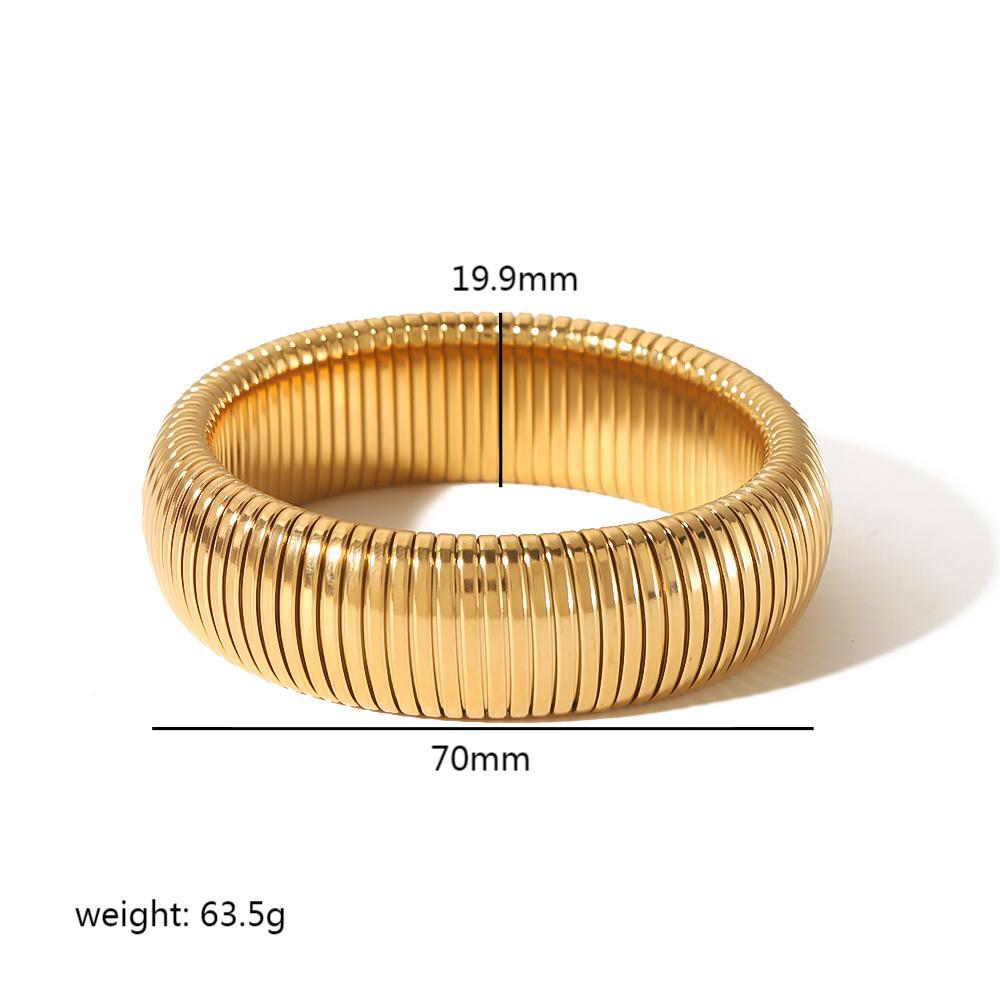 Ribbed open cuff bracelets with silver and gold finishes SL-052