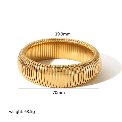 Ribbed open cuff bracelets with silver and gold finishes SL-052